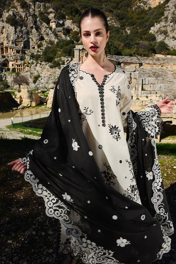 Lawn Kari-3PC LUXURY LAWN EMBROIDERED DRESS